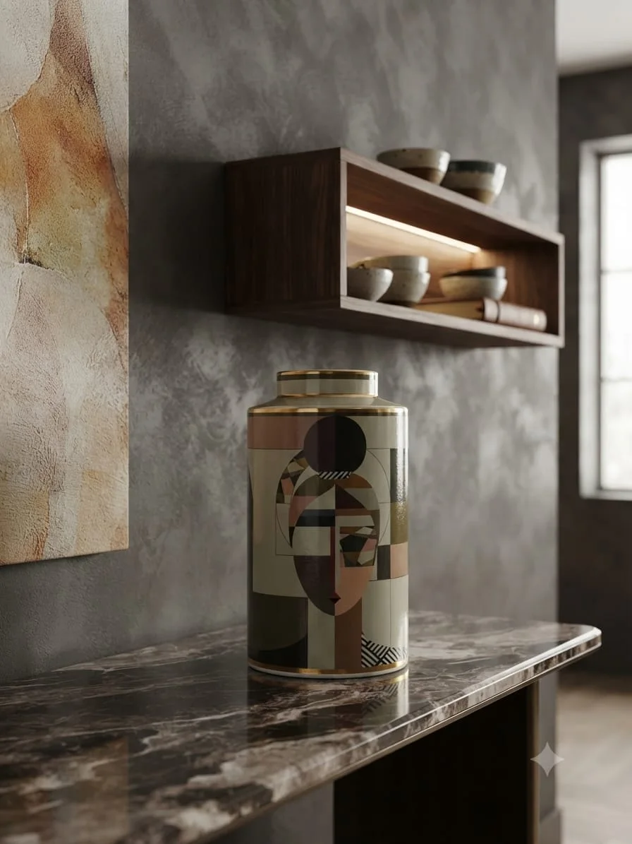 Grand Vase Décoratif en Céramique avec couvercle