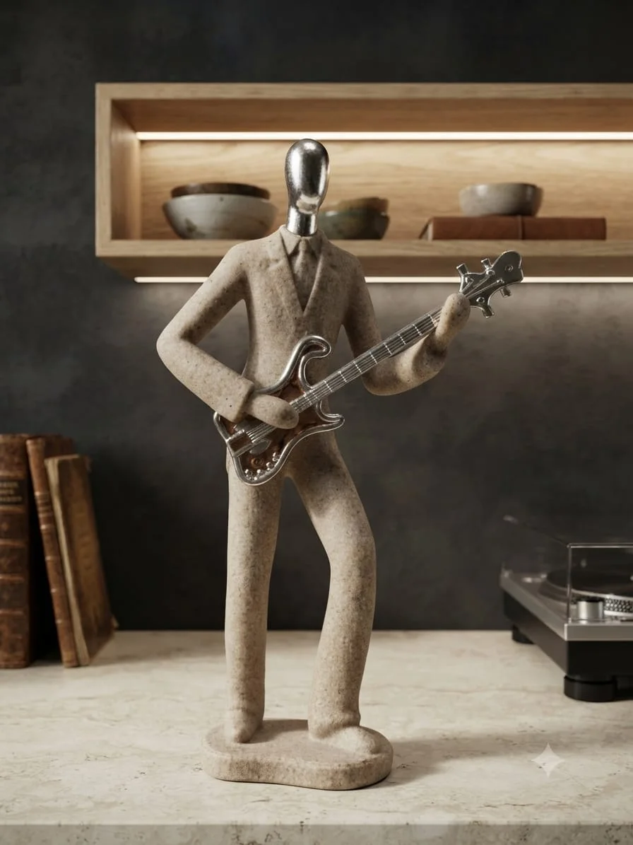 Statue Décorative de Musicien – Figurines Sculpturales Guitariste en Résine