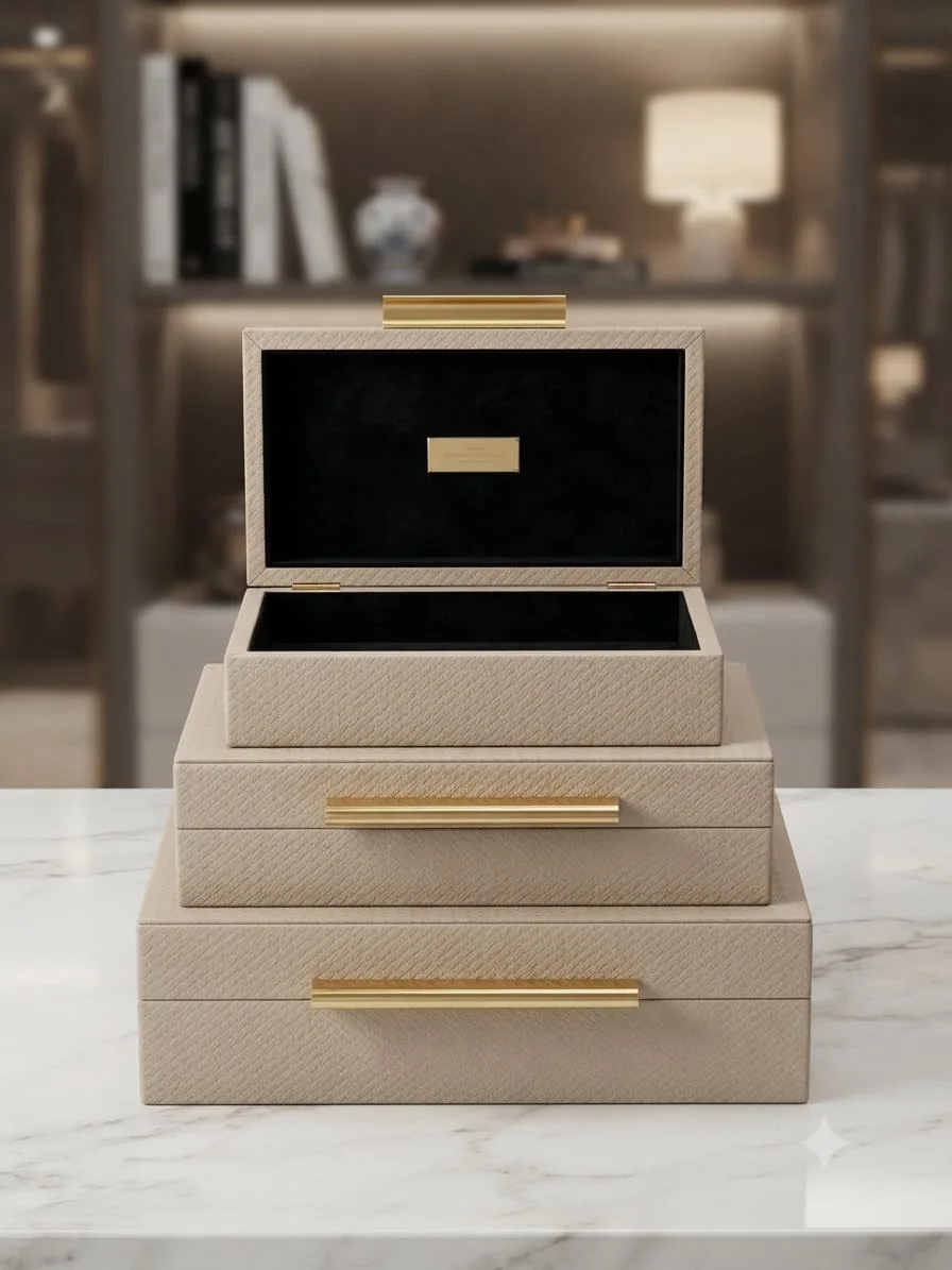 Coffret de Rangement Décoratif en Similicuir – Boîte à Bijoux & Rangement Haut de Gamme