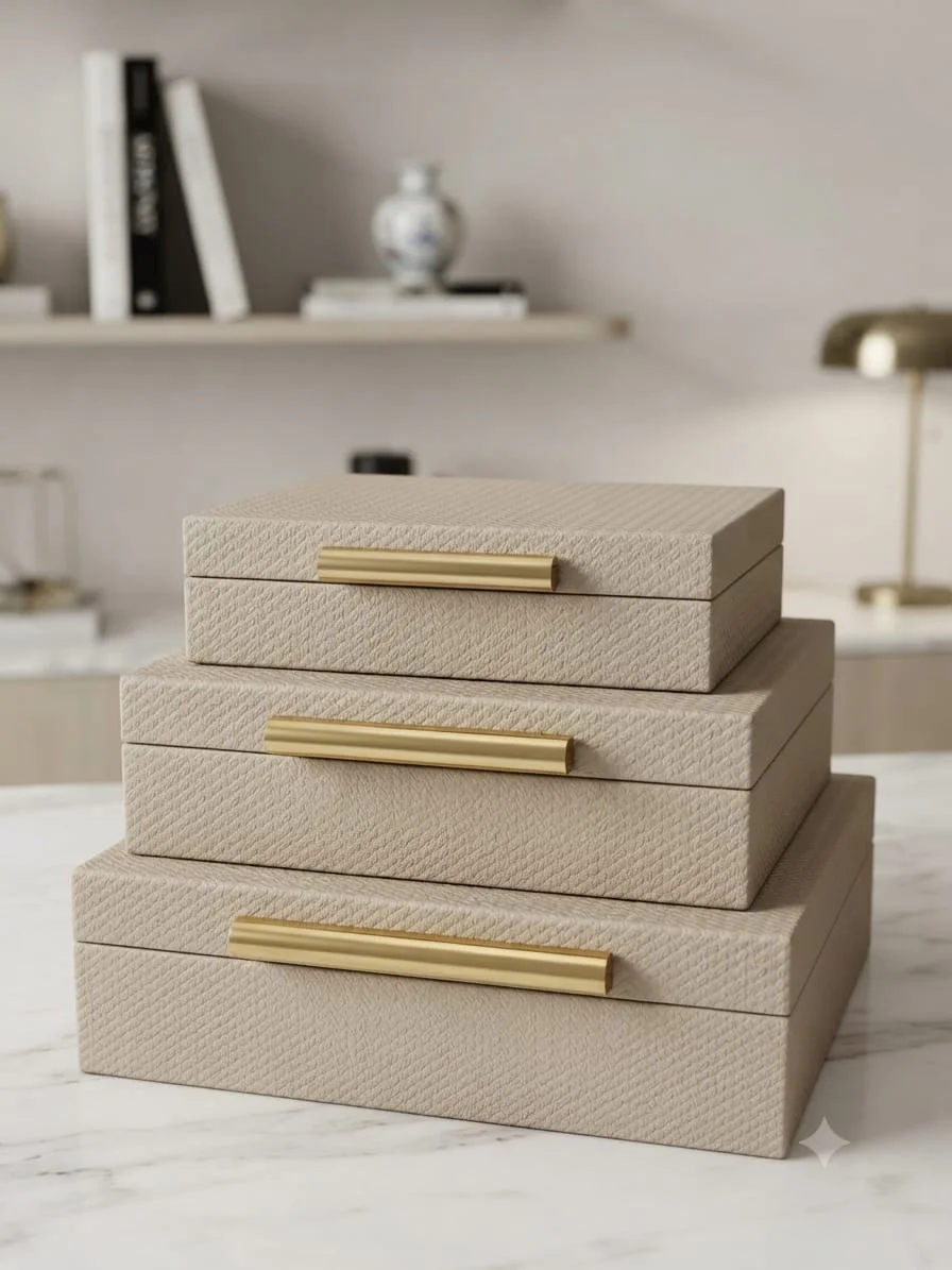 Coffret de Rangement Décoratif en Similicuir – Boîte à Bijoux & Rangement Haut de Gamme