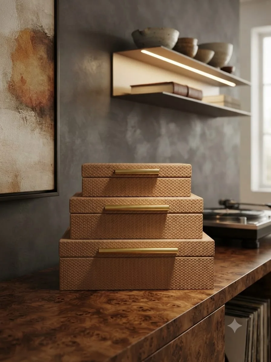 Coffret de Rangement Décoratif en Similicuir – Boîte à Bijoux & Rangement Haut de Gamme