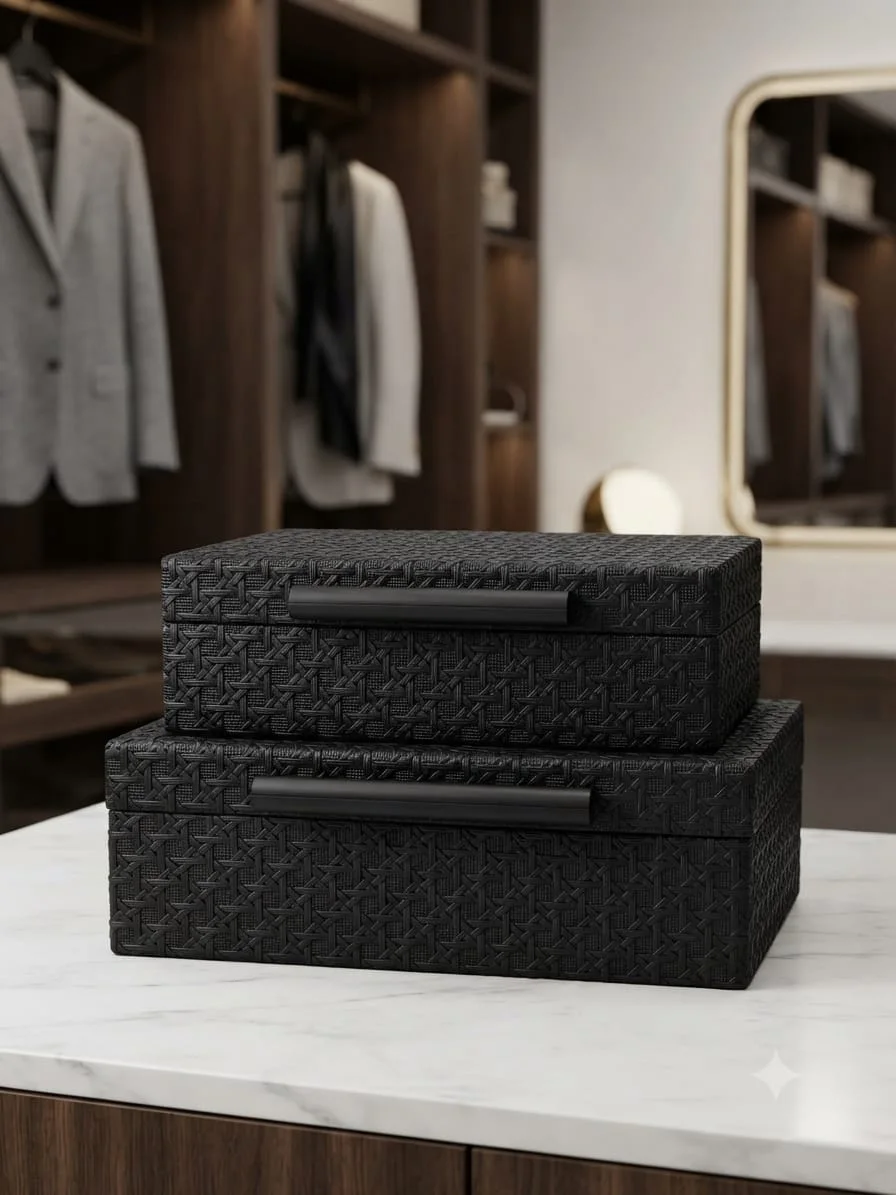 Coffret de Rangement Décoratif en Similicuir – Boîte à Bijoux & Rangement Haut de Gamme