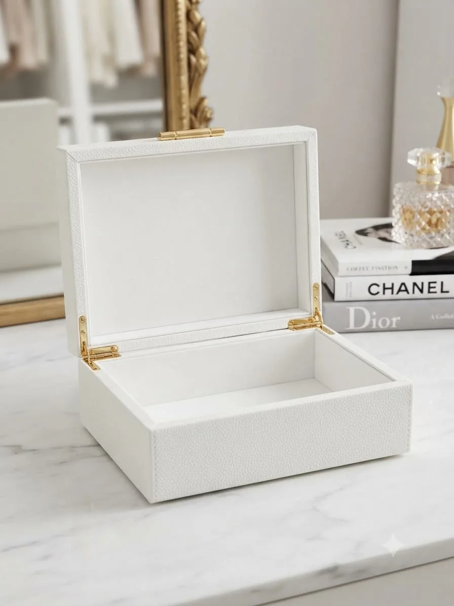Coffret de Rangement Décoratif en Similicuir – Boîte à Bijoux & Rangement Haut de Gamme