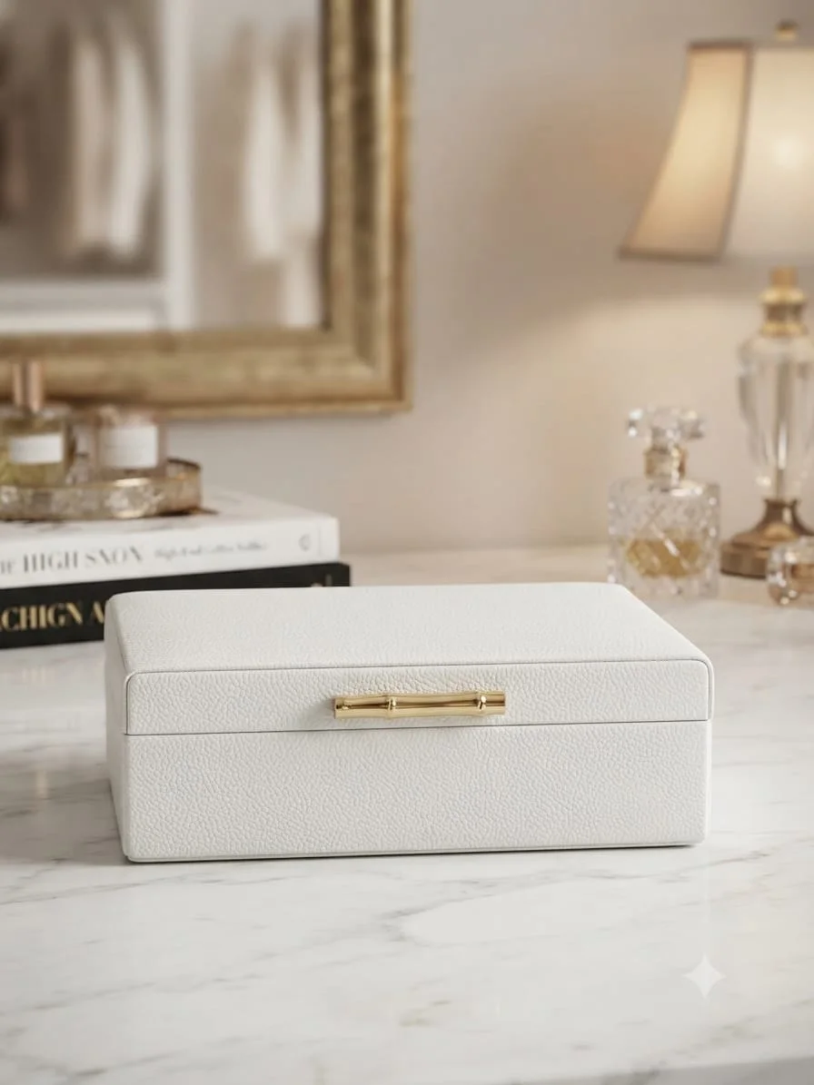 Coffret de Rangement Décoratif en Similicuir – Boîte à Bijoux & Rangement Haut de Gamme