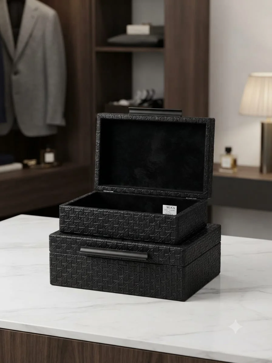 Coffret de Rangement Décoratif en Similicuir – Boîte à Bijoux & Rangement Haut de Gamme