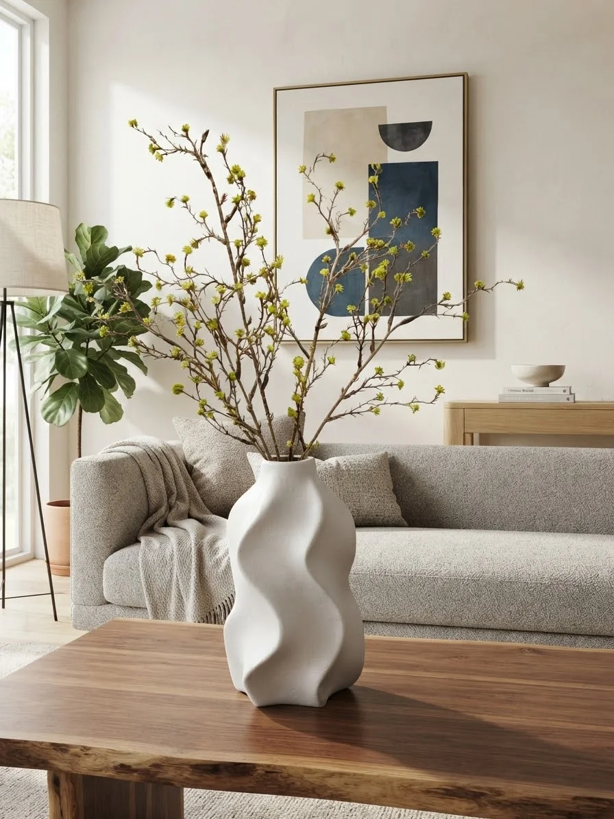 Vase en Céramique Design Torsadé – Décoration Intérieure Moderne