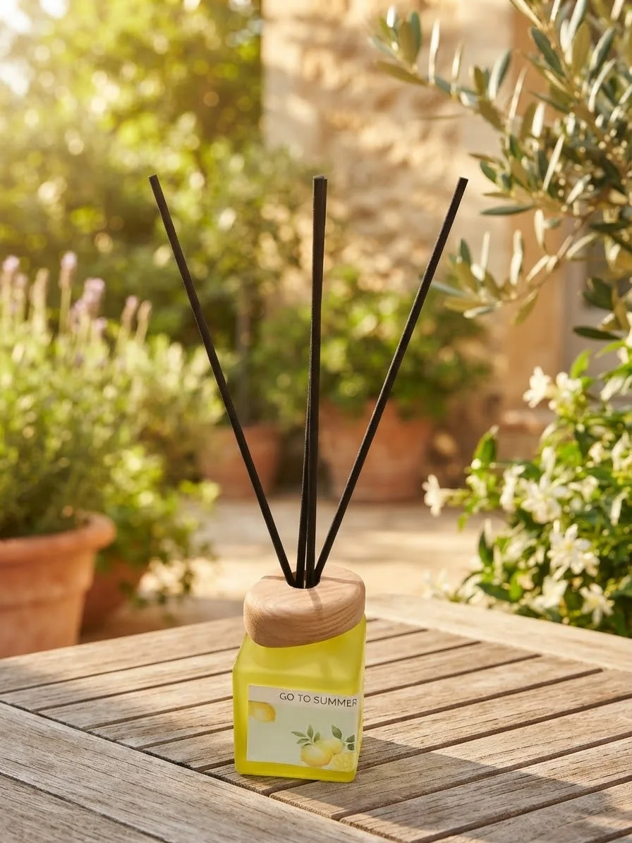 Diffuseur de Parfum d'Intérieur à Bâtonnets – Flacon en Verre Élégan