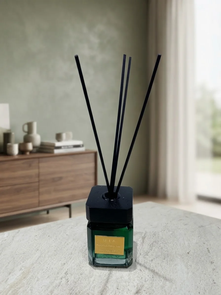 Diffuseur de Parfum d'Intérieur à Bâtonnets – Flacon en Verre Élégan