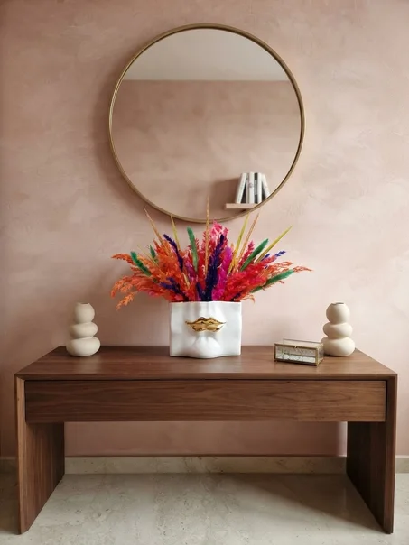 Pot Décoratif en Céramique Blanche avec fleurs séchées