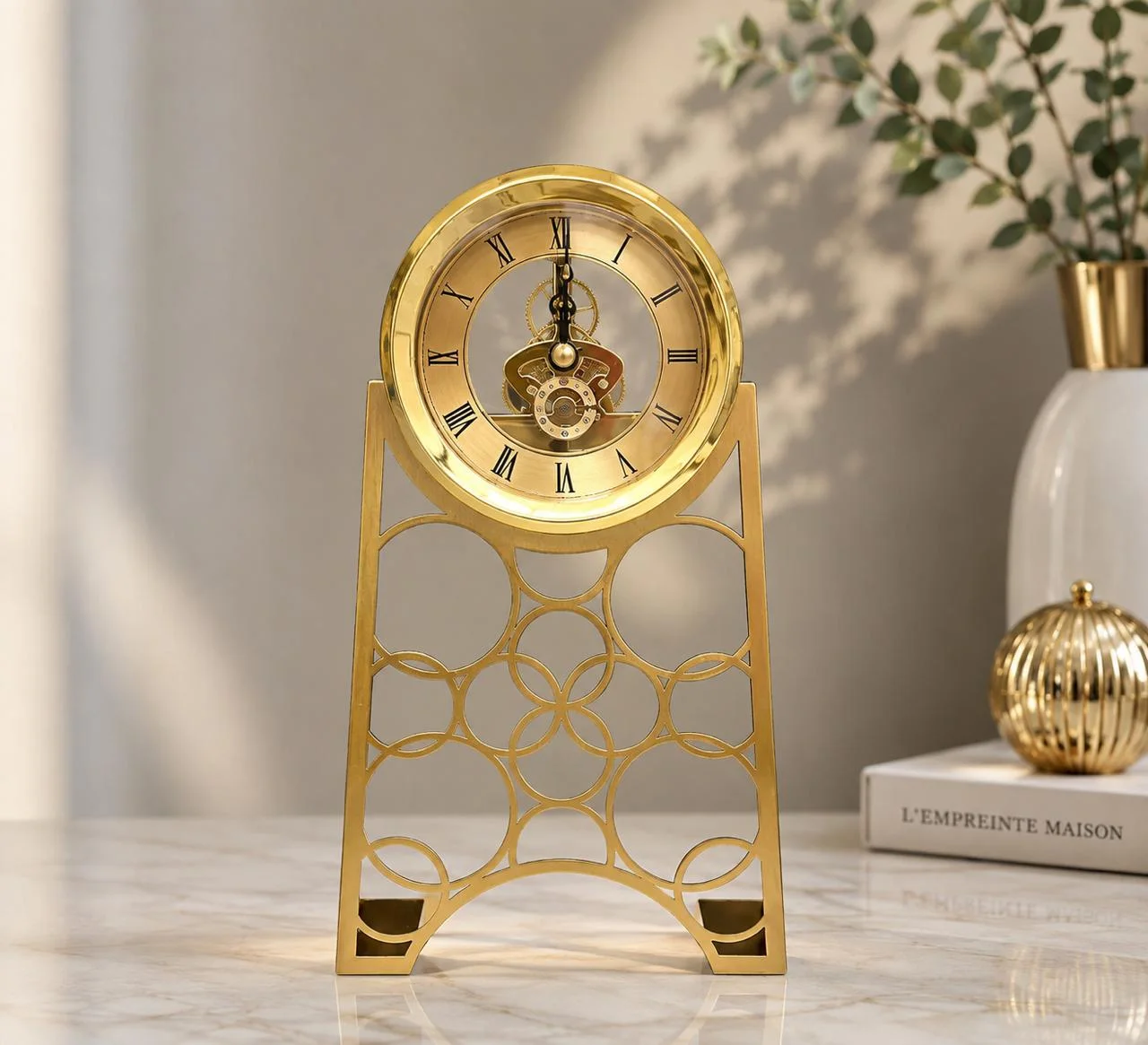 Horloge de Table Dorée – Élégance & Idée Cadeau