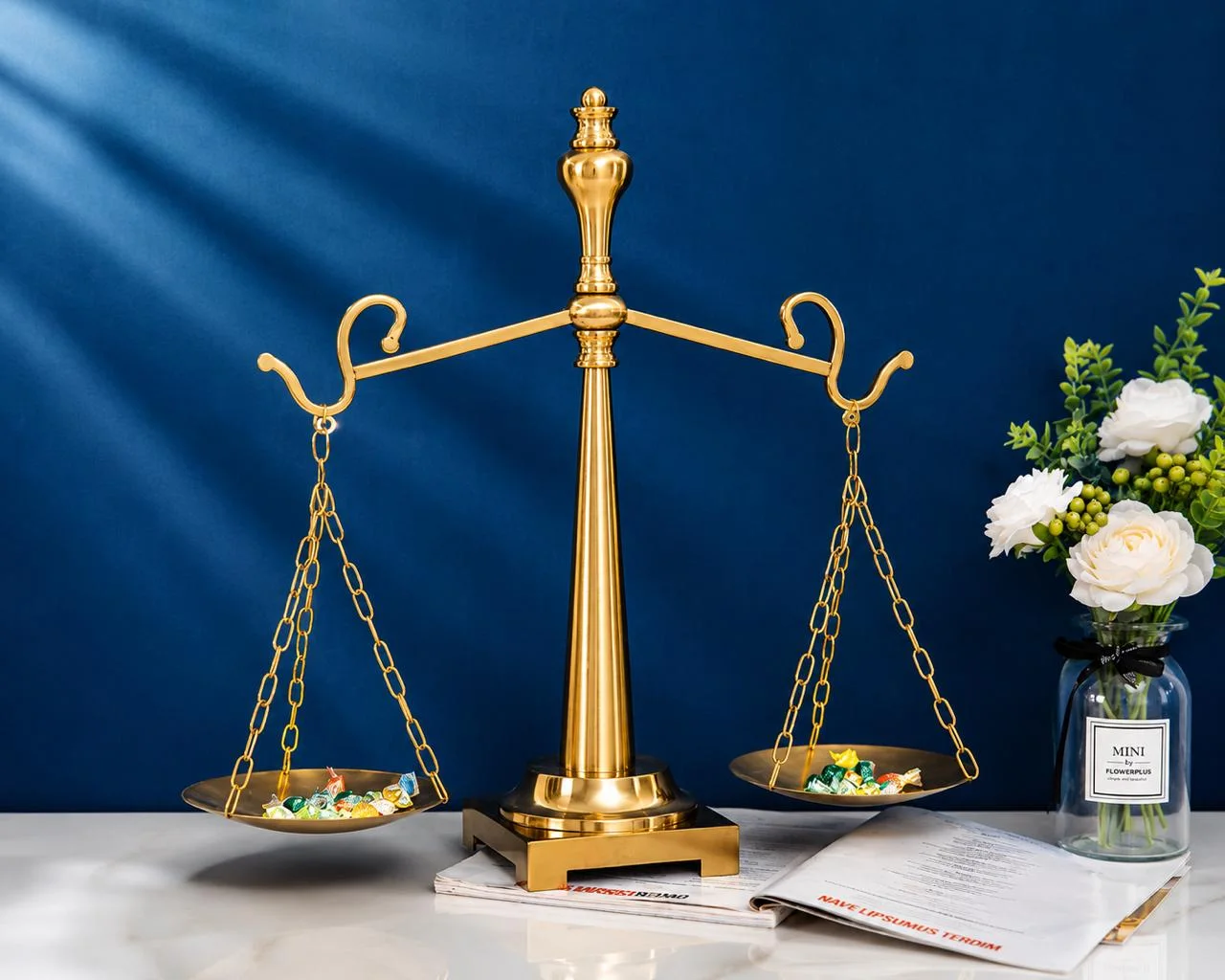 Balance de la Justice Décorative – Objet Design pour Bureau & Bibliothèque