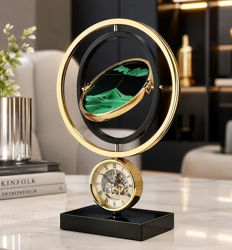 Montre Décorative Anneau Céleste – Sculpture Design pour Bureau & Salon