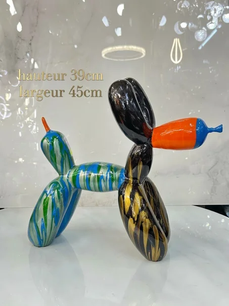Sculpture Chien Ballon Design Abstrait & Coloré – Objet Déco & Idée Cadeau