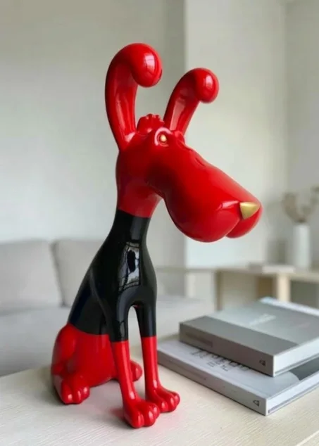 Sculpture Chien Design Bicolore  – Objet Déco & Idée Cadeau