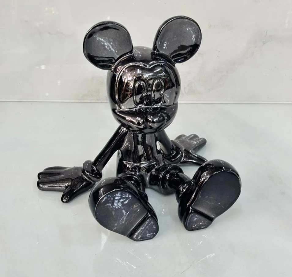 Figurine Design Style Micky  – Noir Brillant & Strass (Idée Cadeau)