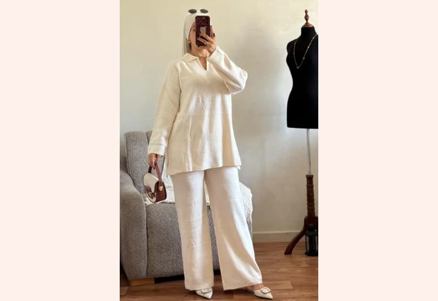 طقم نسائي أنيق من قطعتين – أناقة راقية وراحة طوال اليوم