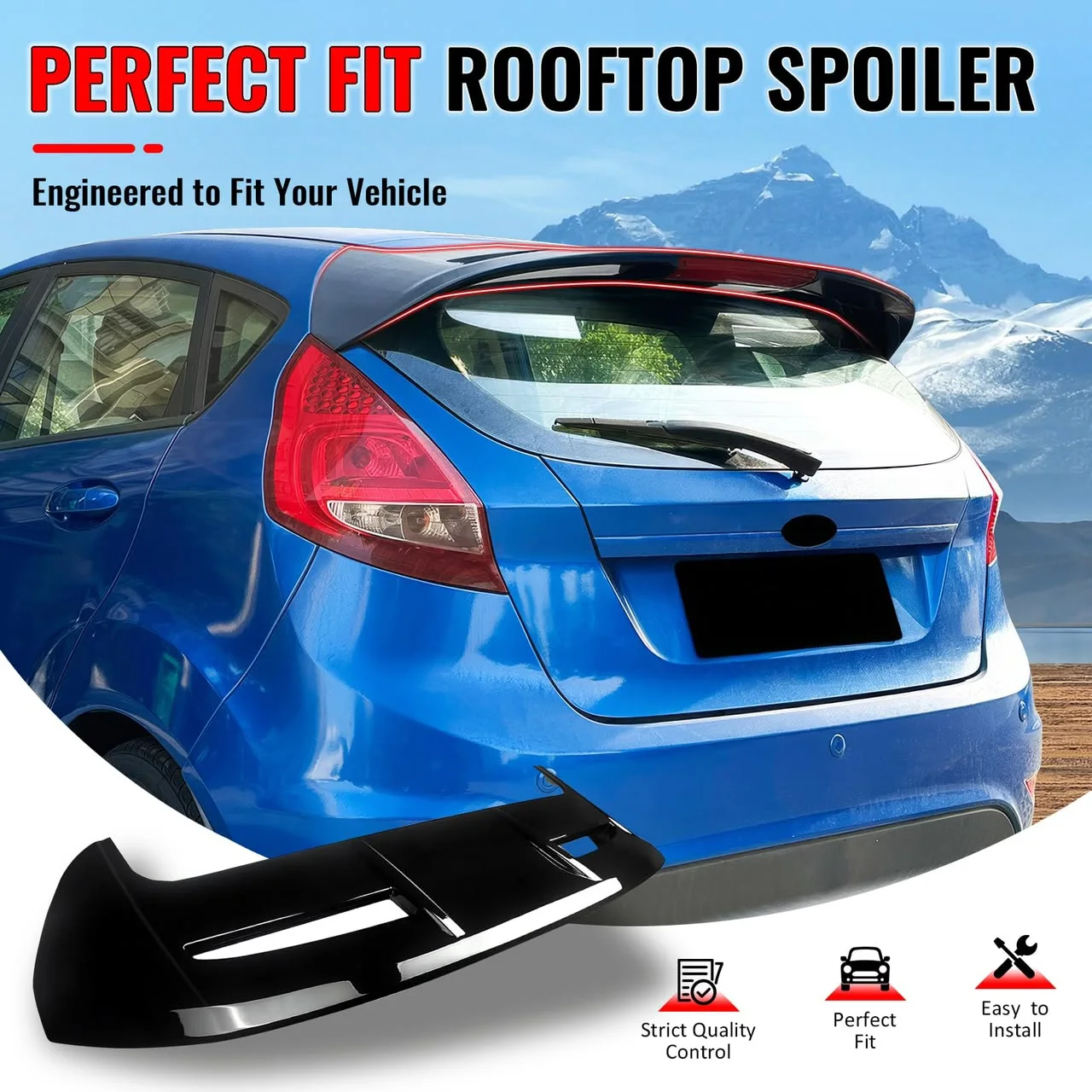 Spoiler ST Ford Fiesta 2008/2019 Avec Feu Rouge