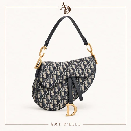 Sac Selle en Jacquard Bleu