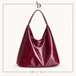 Sac Besace Cuir Bordeaux Vernis