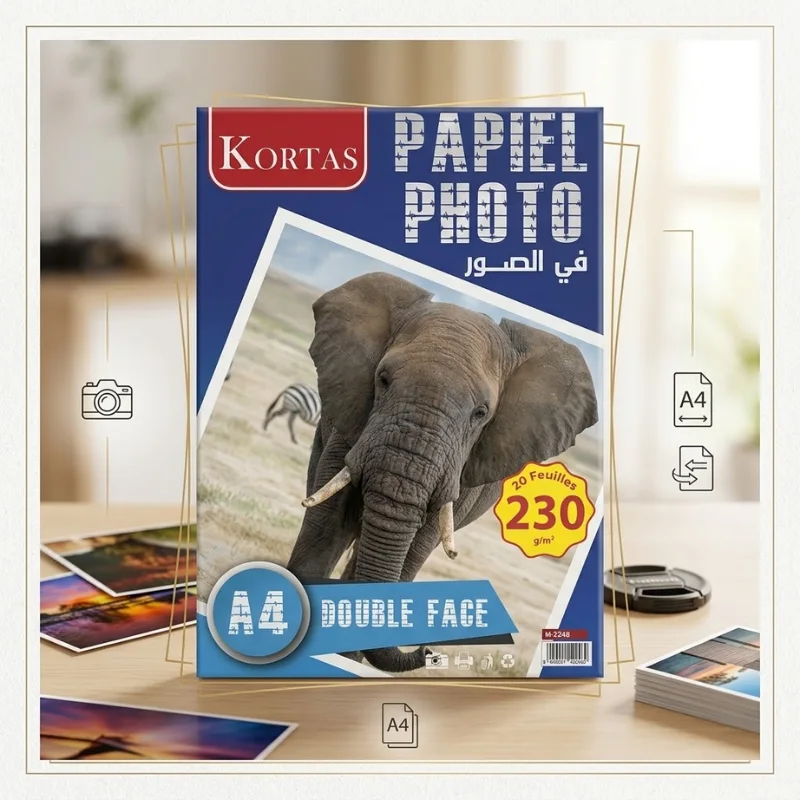 PAPIER PAPIER PHOTO 230G DOUBLE FACE 20 FEUILLE KORTAS M2246