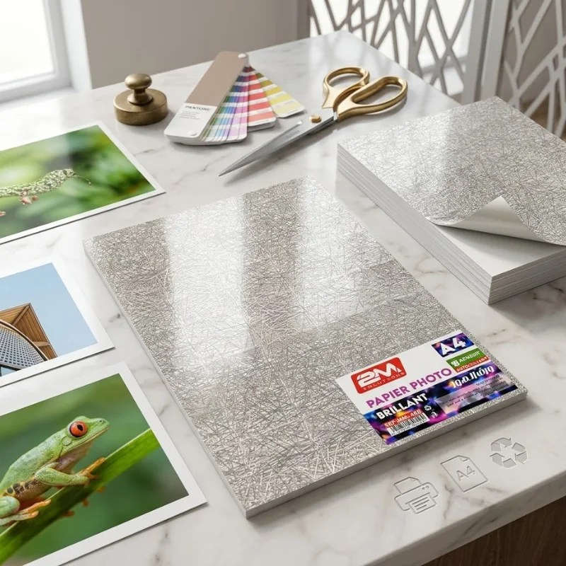 PAPIER PHOTO BRILLANT ADHESIF A4 MM-466