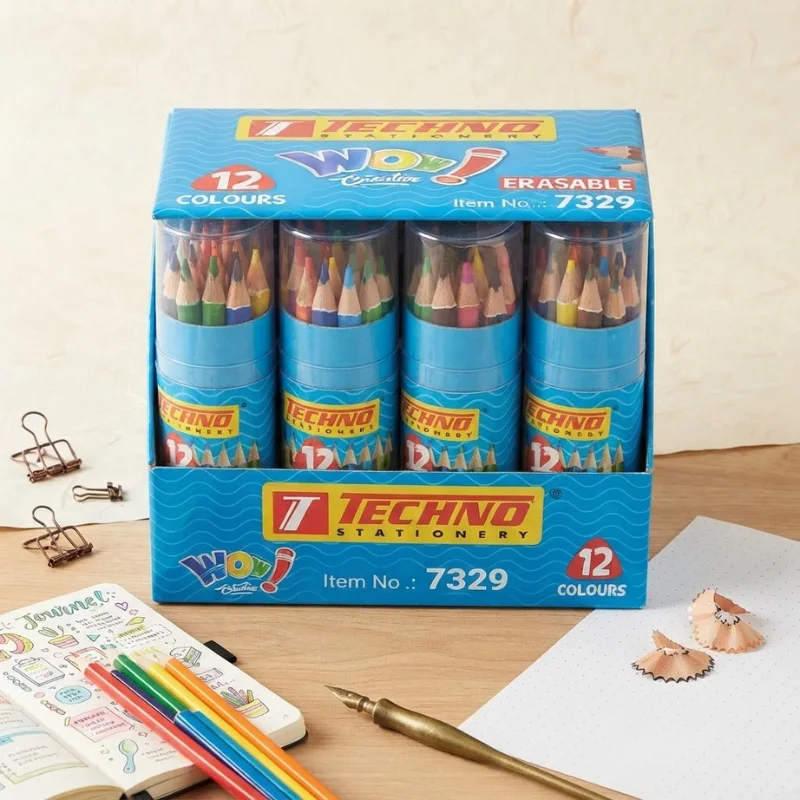 CRAYON COULEUR WOW MINI 12CLRS TECHNO 7329