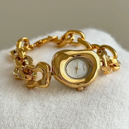 Wavy Dial Chain Watch