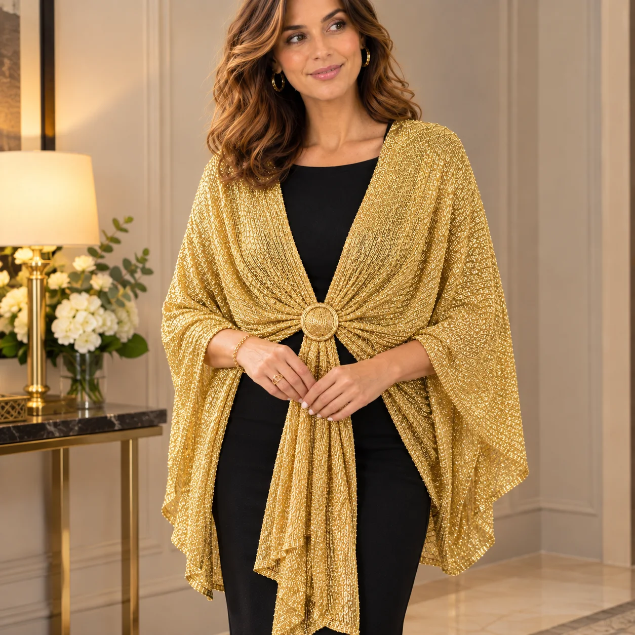 Châle Scintillant Chic et Élégant Pour Femme (CIV)