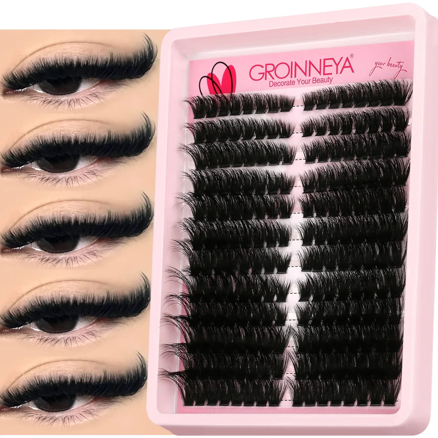 Faux Cils en Grappes Effet Naturel Volume Moelleux - Extensions DIY