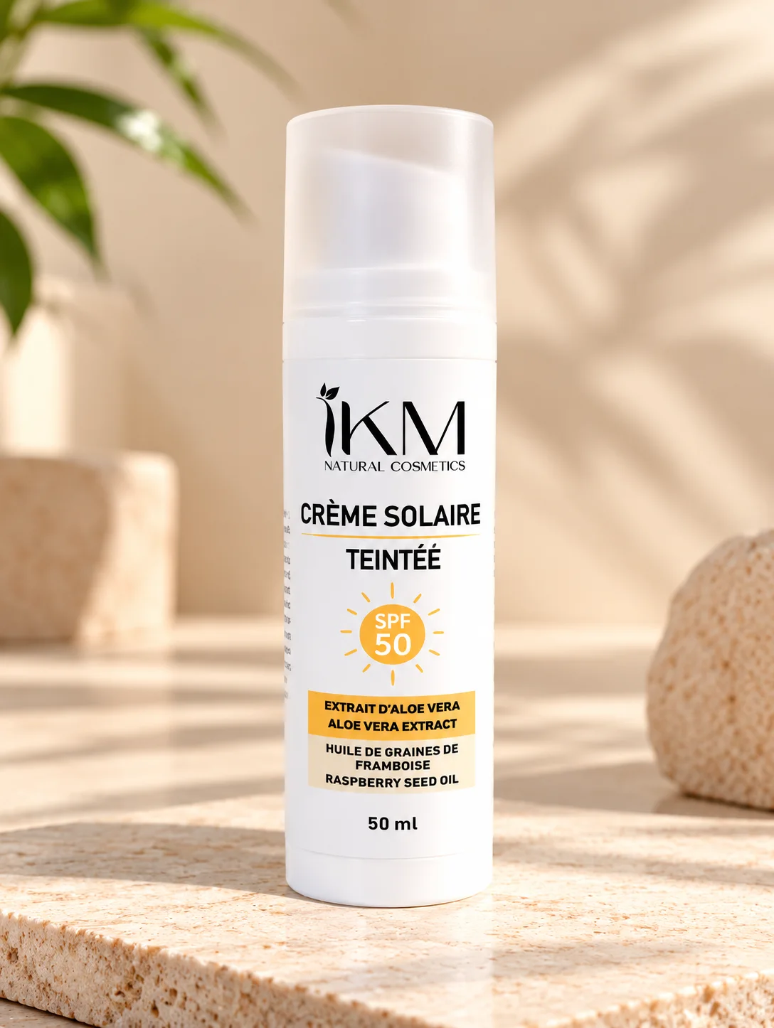 Créme solaire teintée