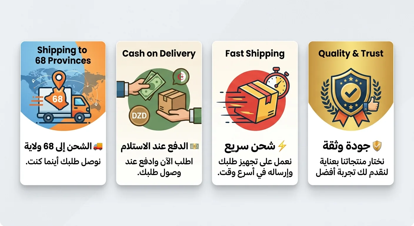 الشحن متوفر الى 68 ولاية   