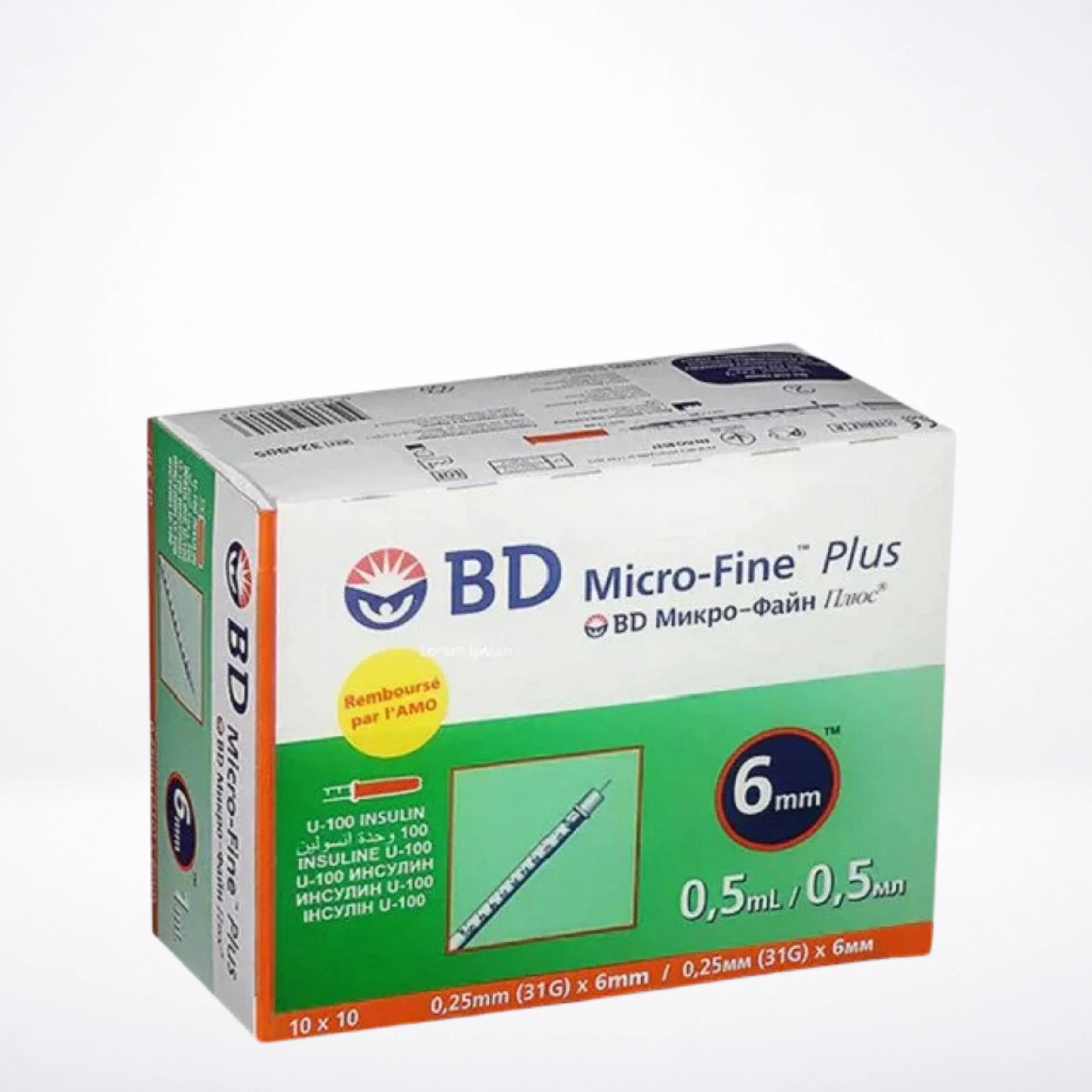 BD Micro-fine plus Aiguille Insuline 31G/6mm