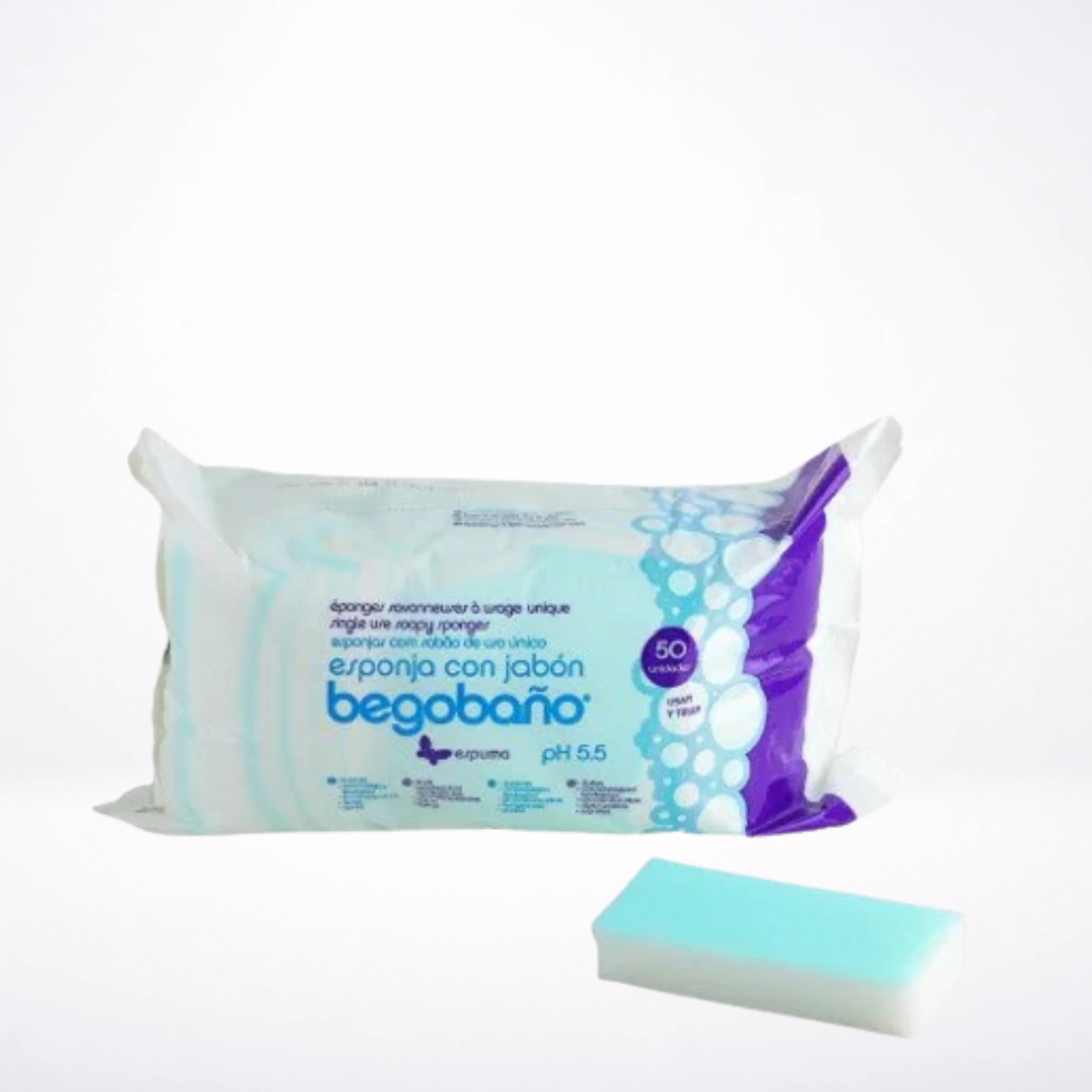 Begobano eponge savonneuse 7.5*12 cm 50 unites