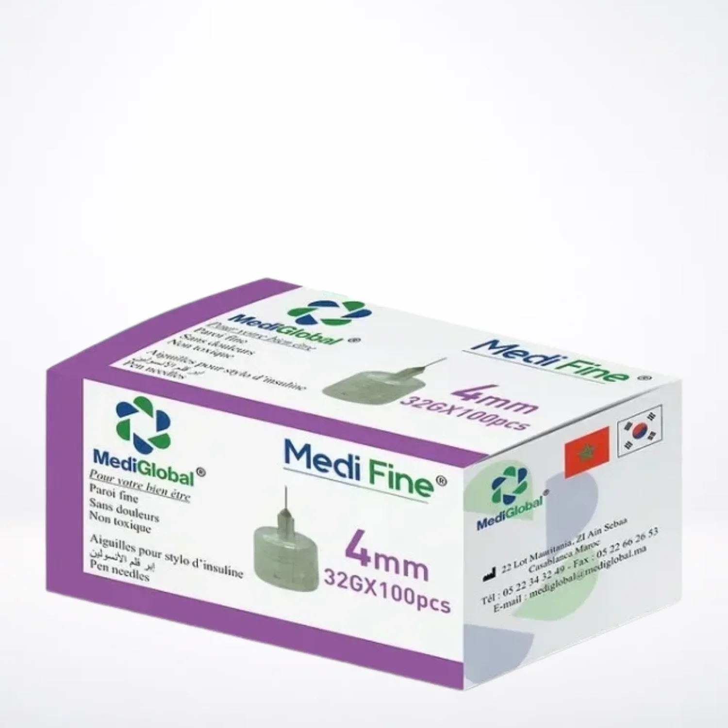 mediglobal medi fine 4MM 32G - 100 pieces