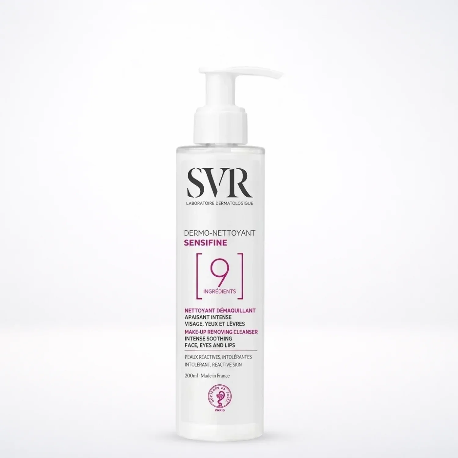 SVR Sensifine Dermo-Nettoyant 200ml Démaquillant Apaisant Visage Yeux et Lèvres