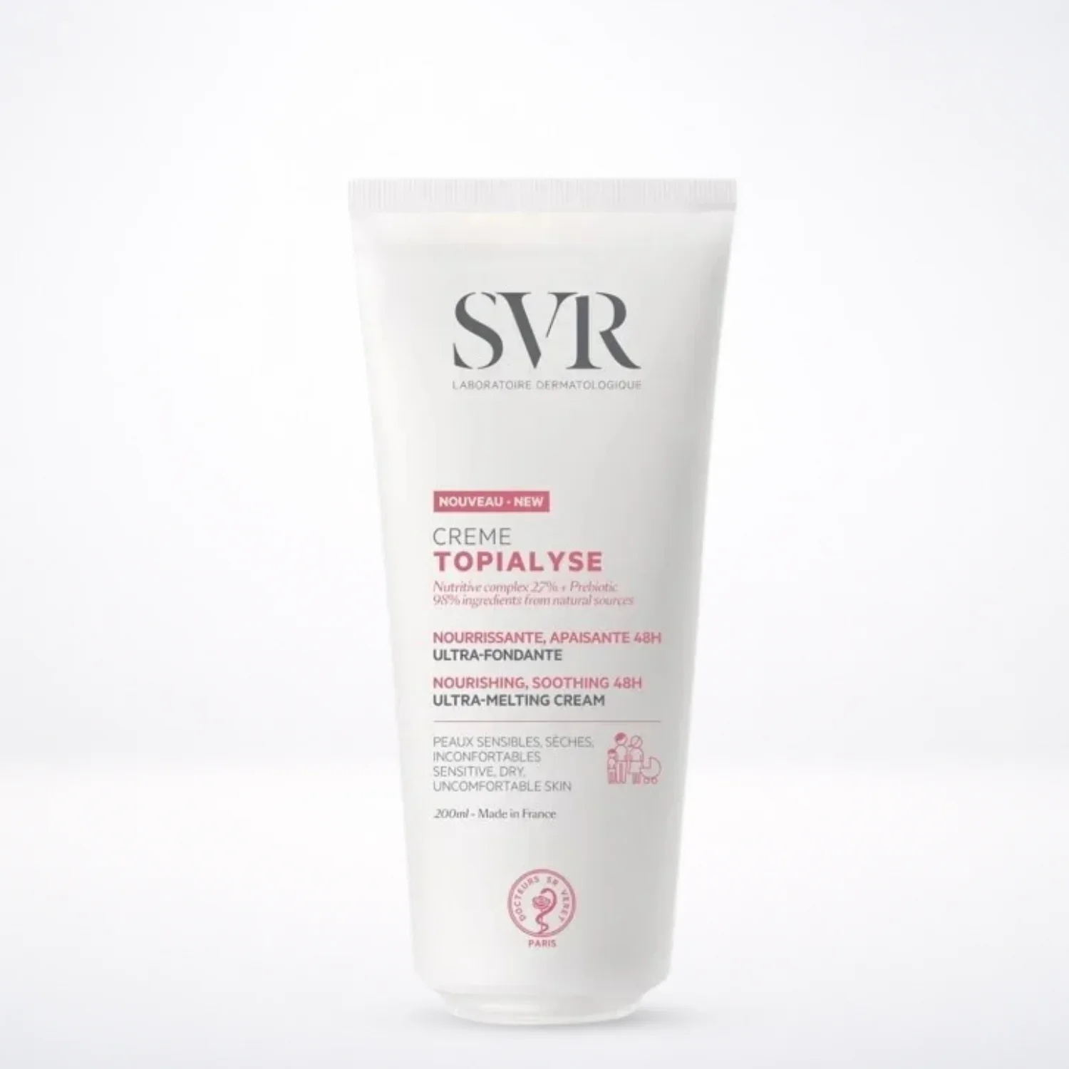 SVR TOPIALYSE Crème Émolliente 200ml - Crème Hydratante SOS Peaux Désert