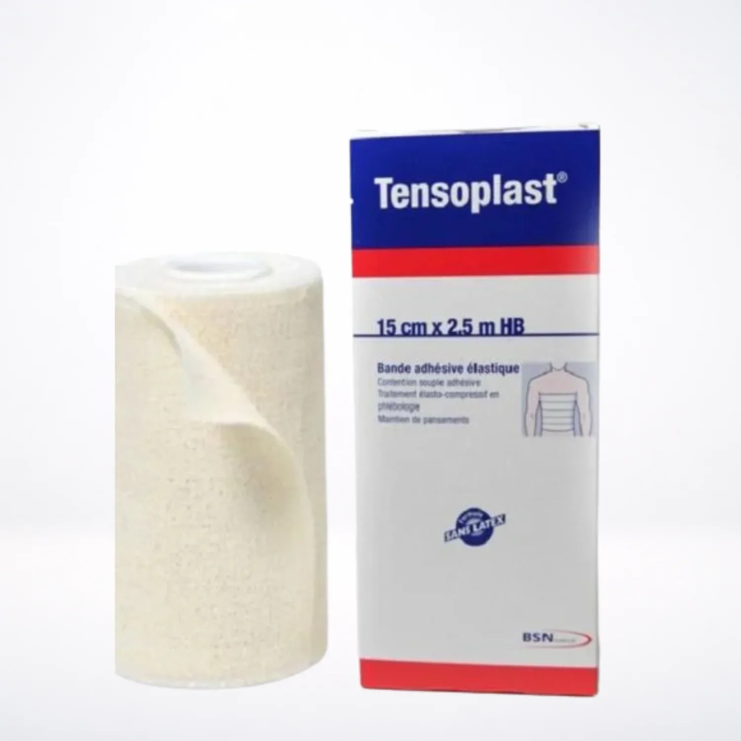 TENSOPLAST BANDE ADHÉSIVE ÉLASTIQUE 15CM x 2,5M