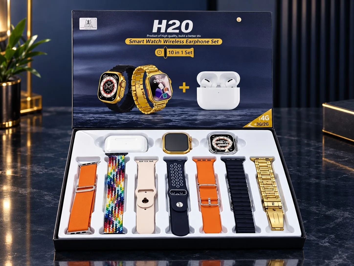 H2O Smart Watch ساعة ذكية مع سماعات أذن