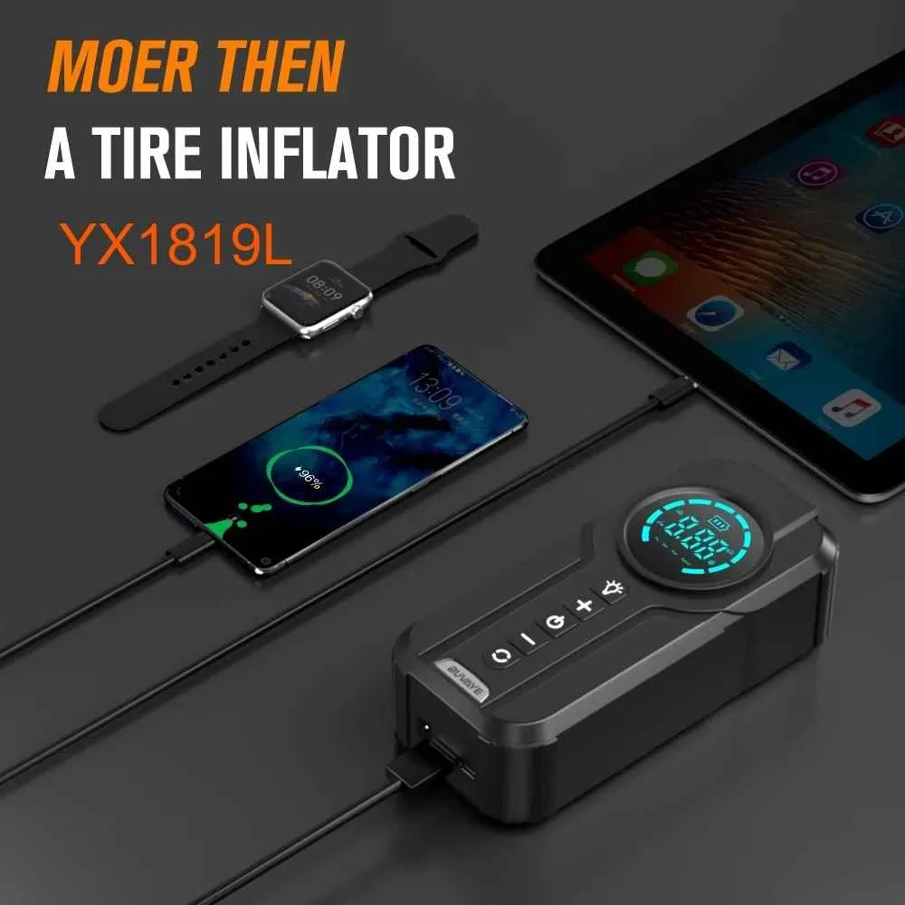 Booster de Batterie & Compresseur – مُعزّز بطارية مع ضاغط هواء مدمج
