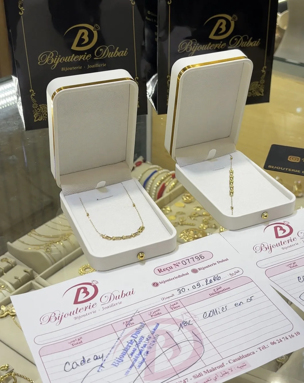 Collier tefani + Gourmet en or 18k