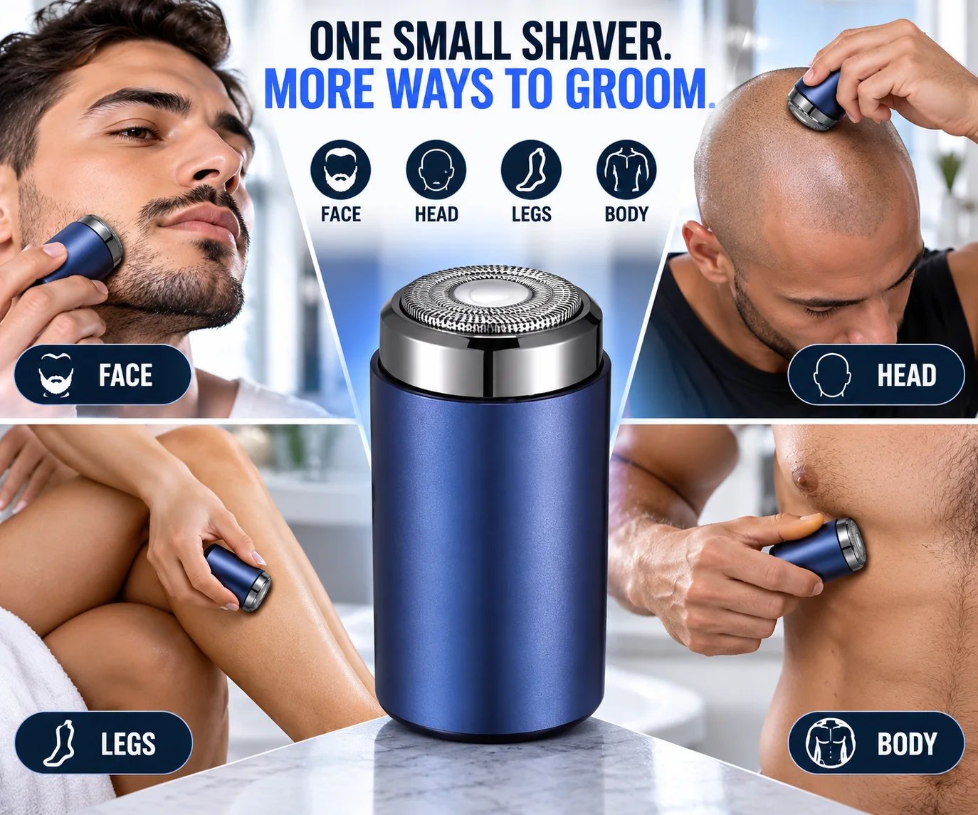 Mini Portable Electric Shaver for face, head, legs and body