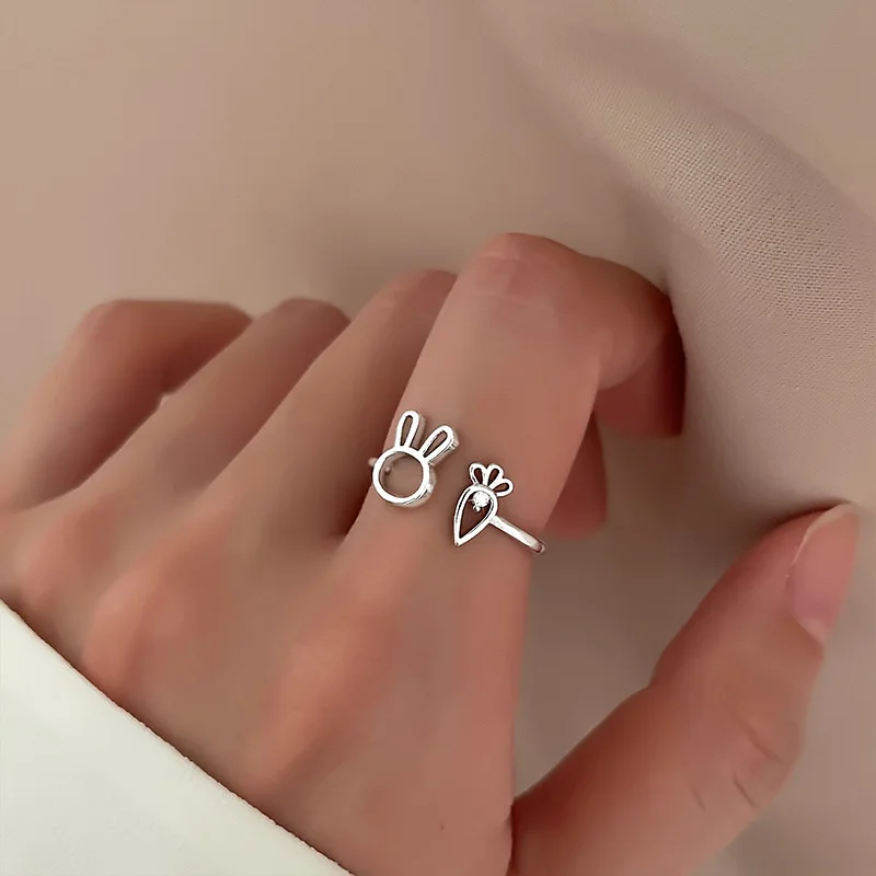 Bunny & Carrot Adjustable Ring 🐰🥕