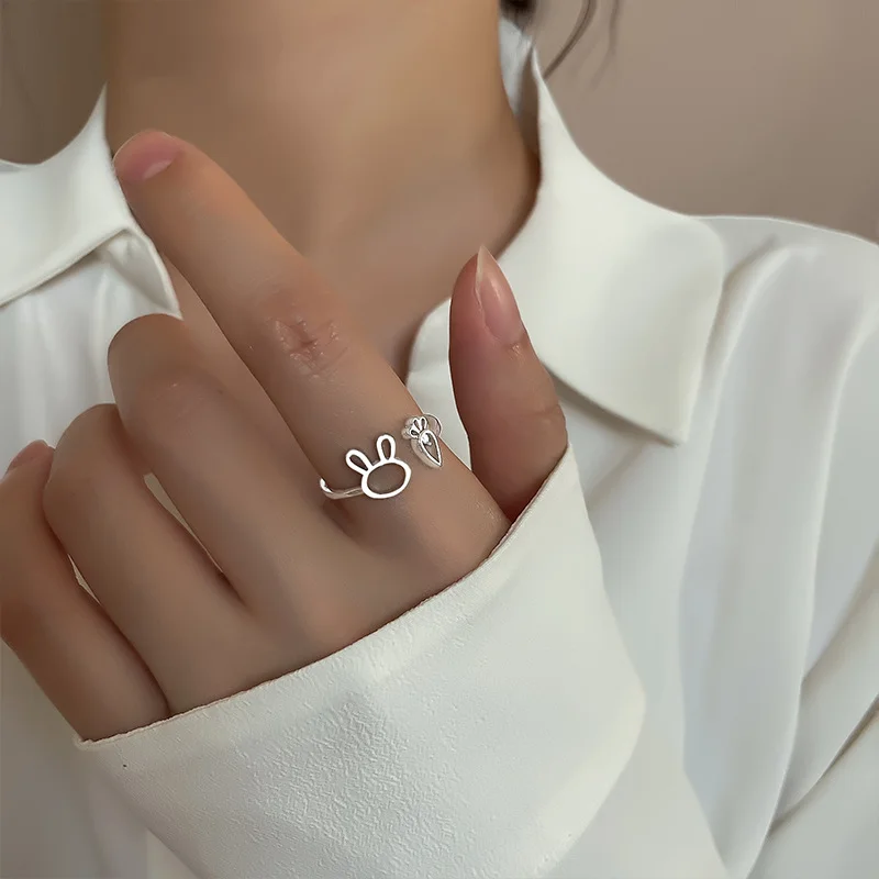 Bunny & Carrot Adjustable Ring 🐰🥕