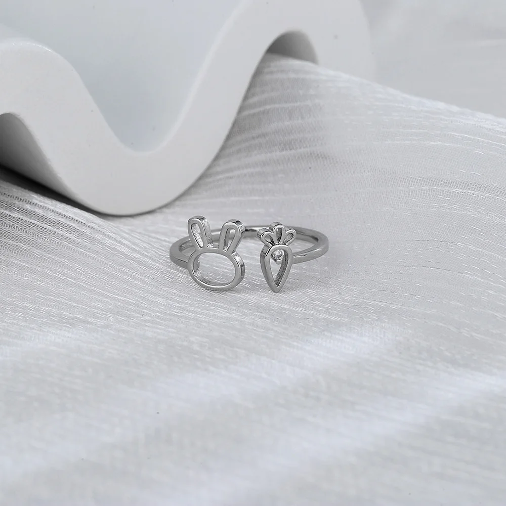 Bunny & Carrot Adjustable Ring 🐰🥕