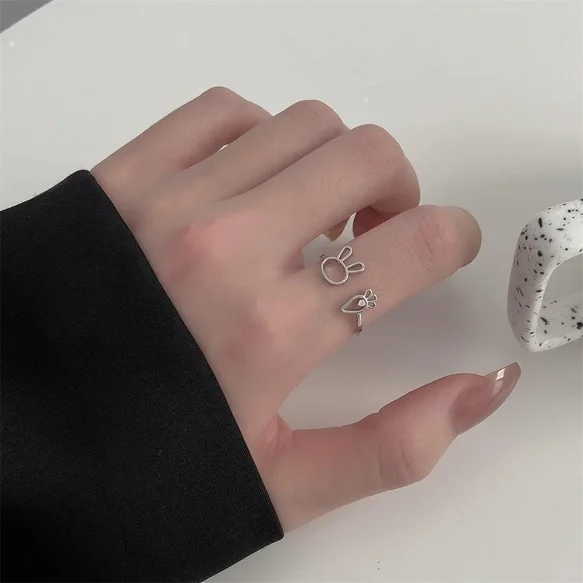 Bunny & Carrot Adjustable Ring 🐰🥕