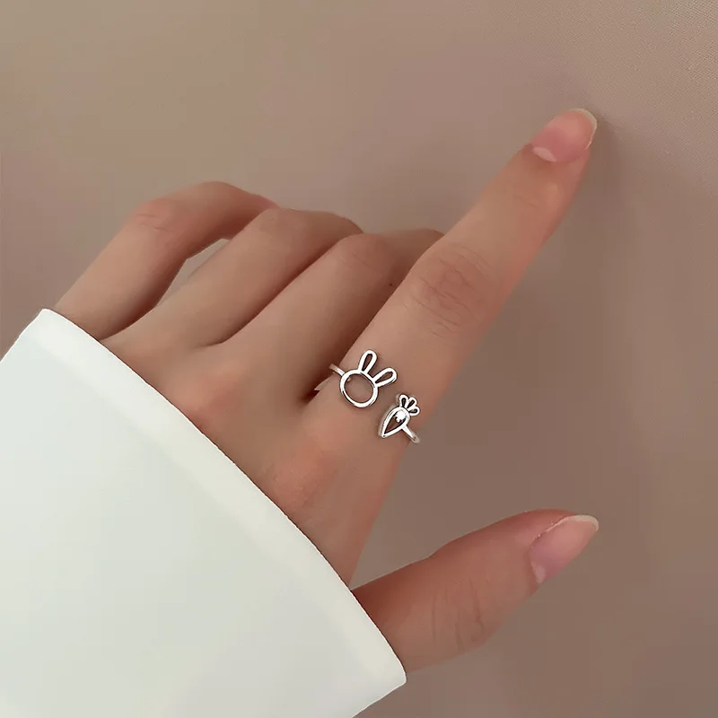 Bunny & Carrot Adjustable Ring 🐰🥕