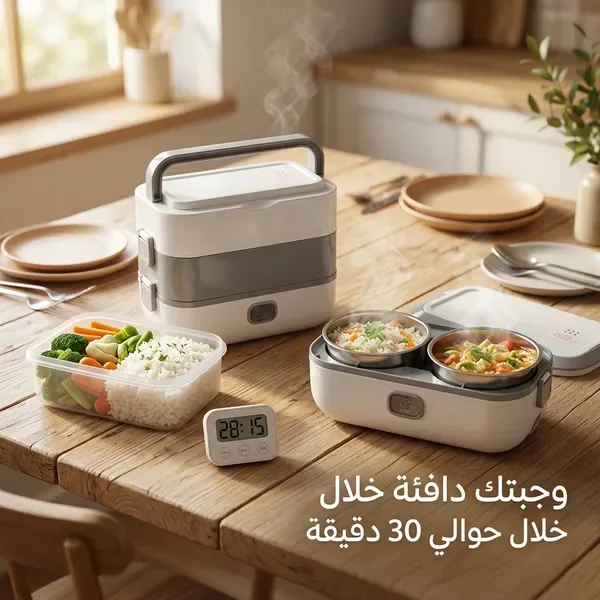 لانش بوكس حراري محمول 4 أوعية ستانلس ستيل – محكم ضد التسرب
