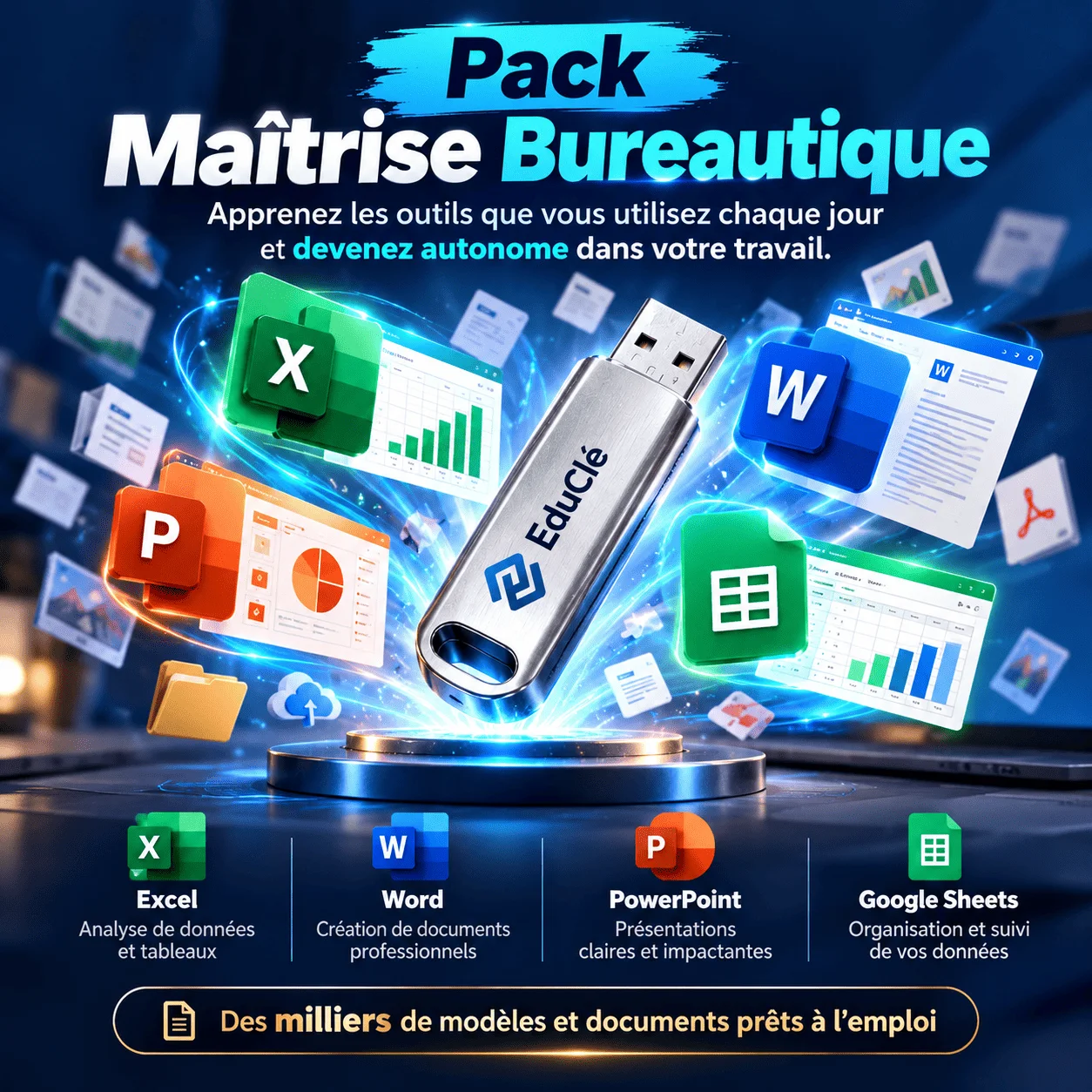 Pack Bureautique Complet : 5 Formations + 5000 Fichiers Prêts à l'Emploi