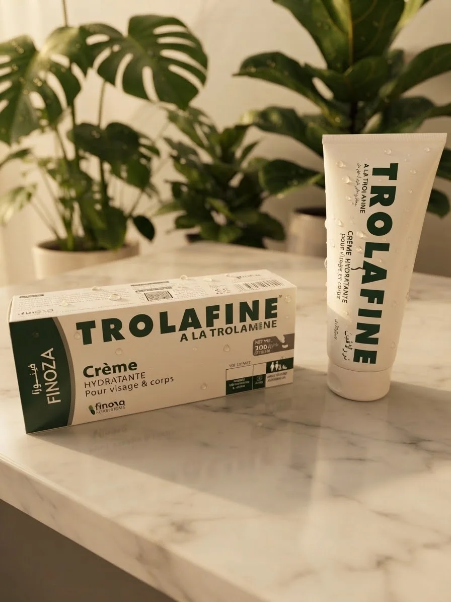 💧 TROLAFINE — ترطيب وراحة لبشرتك يومًا بعد يوم  بشرتك جافة ومشدودة وتحتاج إلى ترطيب يومي؟ 💧 اكتشفي TROLAFINE – كريم مرطّب غني بالتروالمين ✨ تركيبة مخصصة للعناية بالبشرة الجافة والمتعبة، للوجه