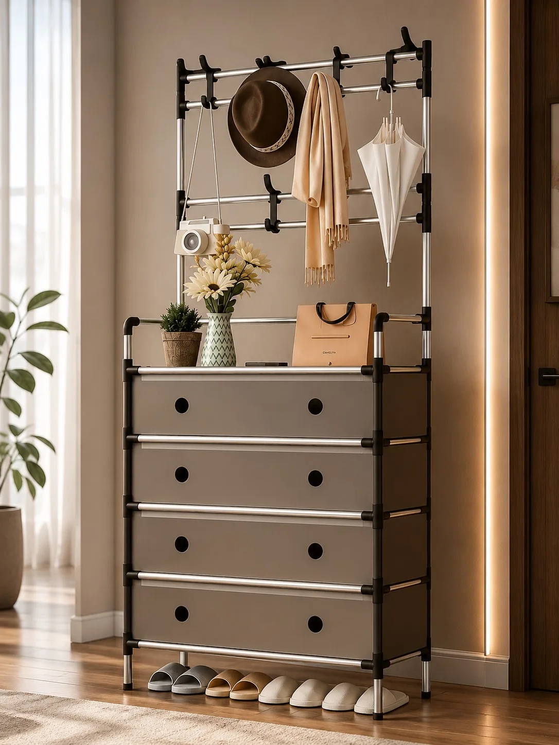 Meuble de Rangement منظم ملابس وأحذية متعدد الاستخدامات
